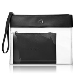 KIKO Milano Transparent Beauty Case przezroczysta kosmetyczka z wewnętrzną saszetką 001 Black