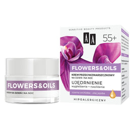 AA Flowers&Oils 55+ Ujędrnienie krem przeciwzmarszczkowy na dzień i na noc 50ml