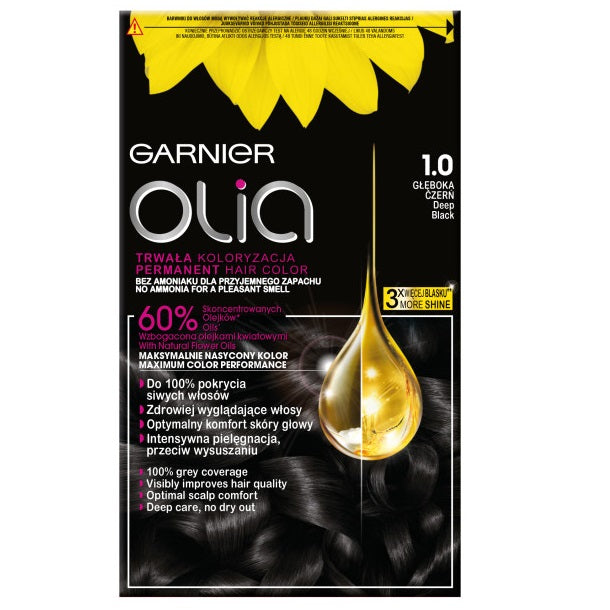 Garnier Olia farba do włosów 1.0 Głęboka Czerń