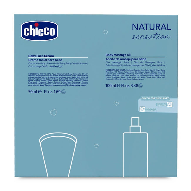 Chicco Natural Sensation We Are 2 zestaw oliwka do masażu 100ml + krem do twarzy 50ml