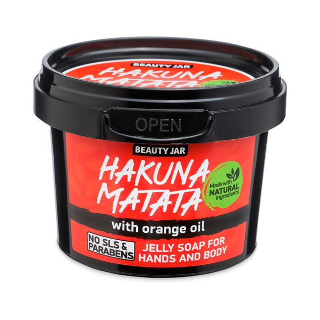 BEAUTY JAR Hakuna Matata żelowe mydło do rąk i ciała z olejkiem pomarańczowym 130g