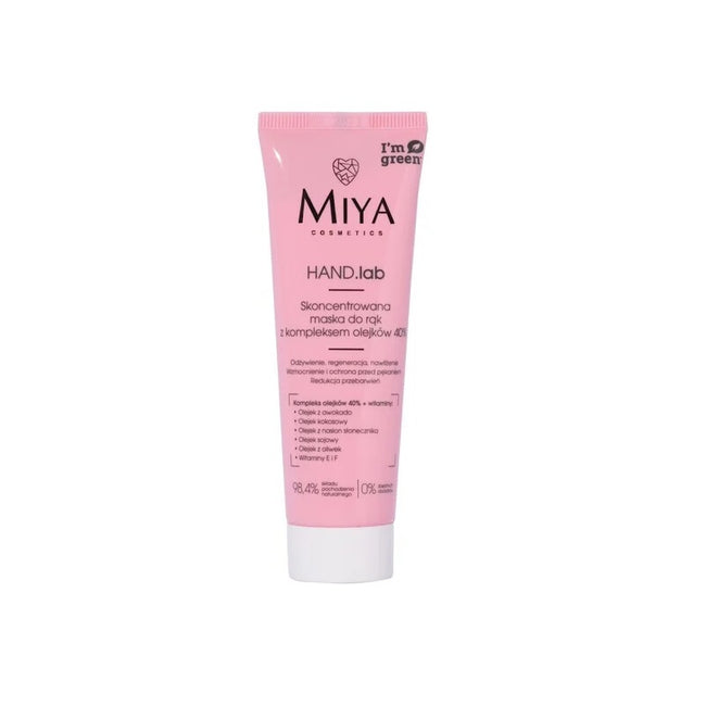 Miya Cosmetics HAND.lab skoncentrowana maska do rąk z kompleksem olejków 40% 50ml