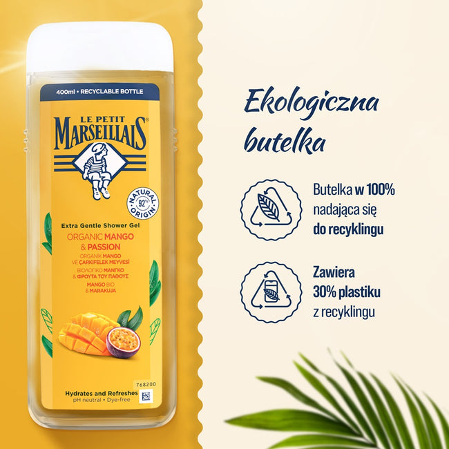 Le Petit Marseillais Kremowy żel pod prysznic Mango Bio & Marakuja 400ml