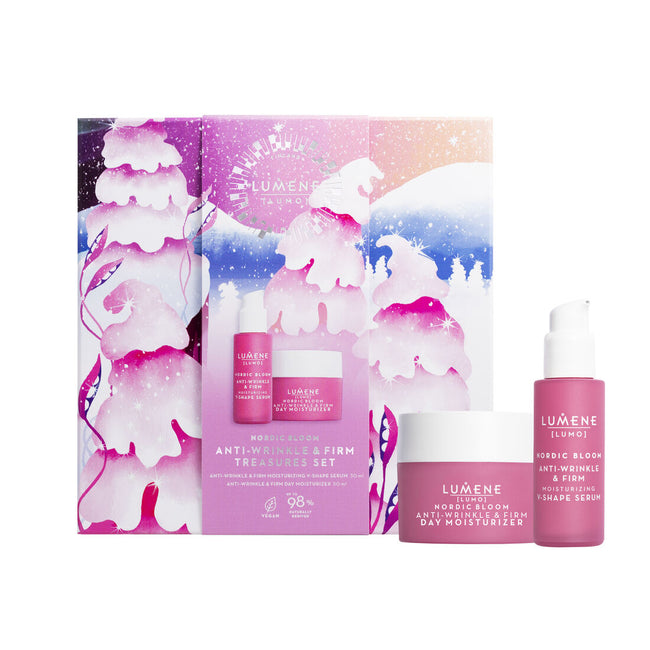 Lumene Nordic Bloom Lumo Anti-Wrinkle & Firm Treasures zestaw Anti-wrinkle & Firm Moisturizing V-Shape Serum 30ml + Anti-Wrinkle & Firm Day Moisturizer 50ml
