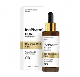 InoPharm Pure Elements BIO Olive Oil + CBD serum do twarzy i szyi z kannabidiolem i oliwką 30ml