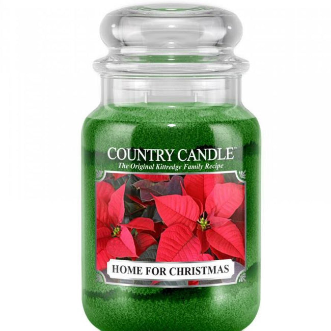 Country Candle Duża świeca zapachowa z dwoma knotami Home For Christmas 652g
