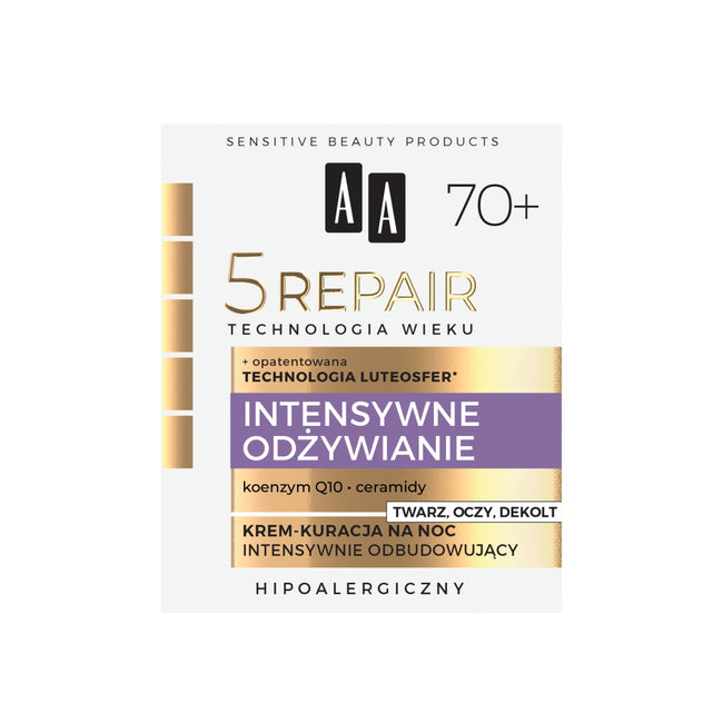 AA Technologia Wieku 5Repair 70+ krem-kuracja na noc intensywnie odbudowujący 50ml