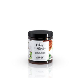 Anwen Maska do włosów niskoporowatych Kokos i Glinka 180ml