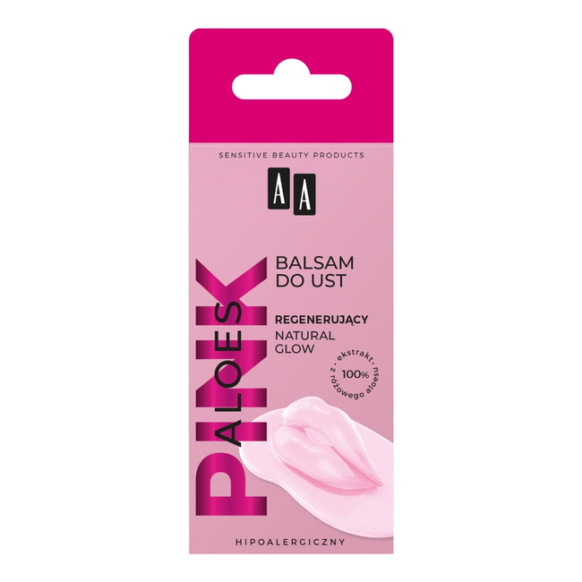 AA Aloes Pink regenerujący balsam do ust Natural Glow 10g