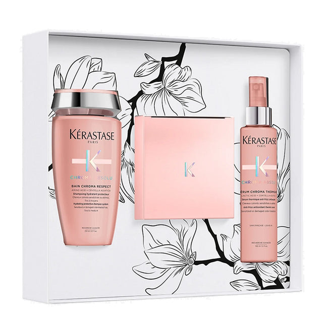 Kerastase Chroma Absolu Spring zestaw szampon do włosów 250ml + maska do włosów 200ml + spray termoochronny do włosów 150ml