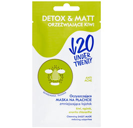 Under Twenty Anti Acne Detox & Matt oczyszczająca maska na płachcie zmniejszająca łojotok