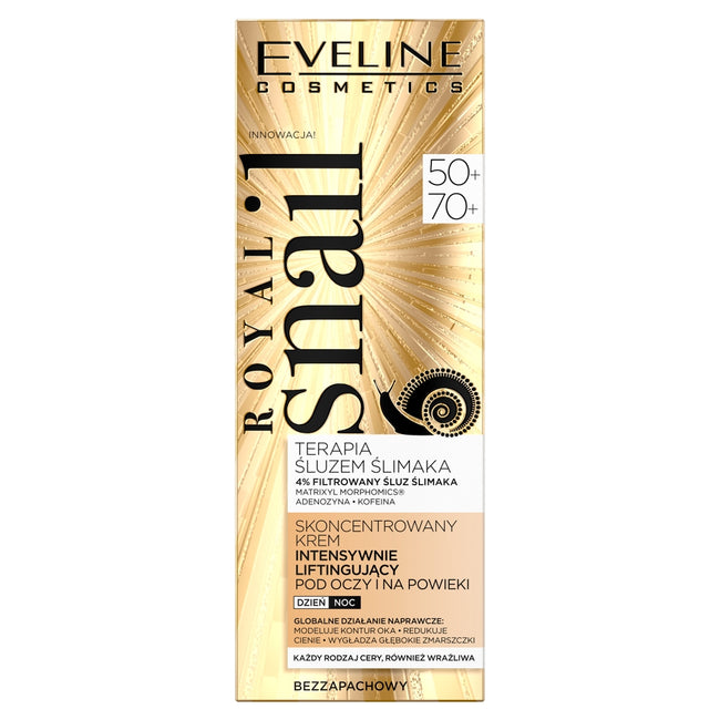 Eveline Cosmetics Royal Snail 50+/70+ skoncentrowany krem intensywnie liftingujący pod oczy i na powieki 20ml