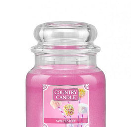 Country Candle Średnia świeca zapachowa z dwoma knotami Sweet Stuff 453g