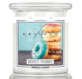 Kringle Candle Średnia świeca zapachowa z dwoma knotami Donut Worry 411g