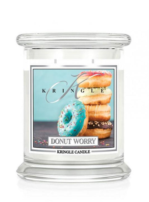 Kringle Candle Średnia świeca zapachowa z dwoma knotami Donut Worry 411g