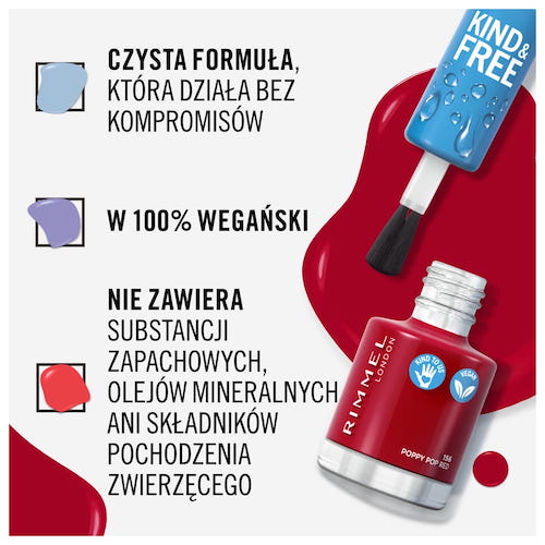 Rimmel Kind & Free wegański lakier do paznokci 157 Berry Opulence 8ml