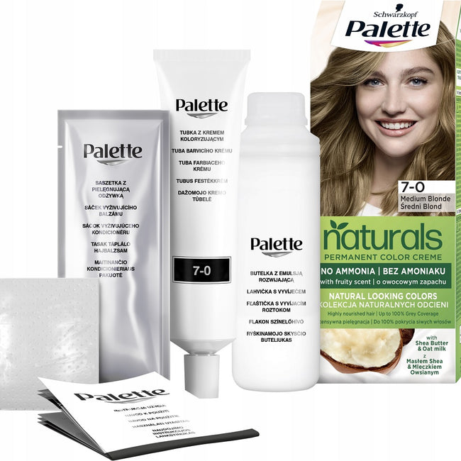 Palette Permanent Naturals Color Creme farba do włosów trwale koloryzująca 7-0 Średni Blond