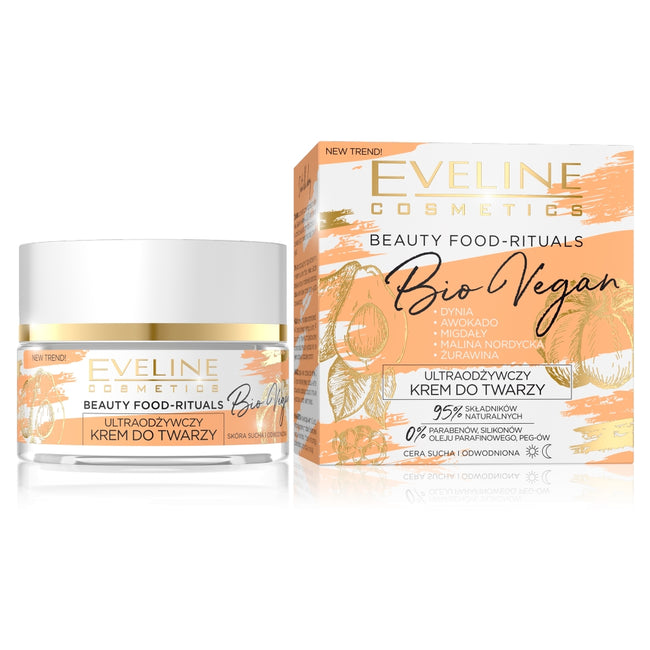 Eveline Cosmetics Natural Beauty Foods Bio Vegan ultraodżywczy krem do twarzy do cery suchej i odwodnionej 50ml