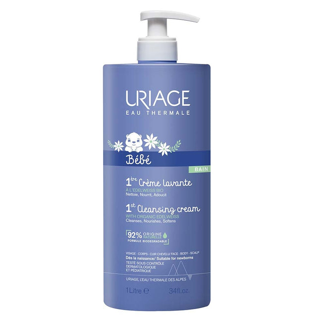 URIAGE Bebe 1st Cleansing Cream pieniący się krem do kąpieli dla dzieci 1000ml