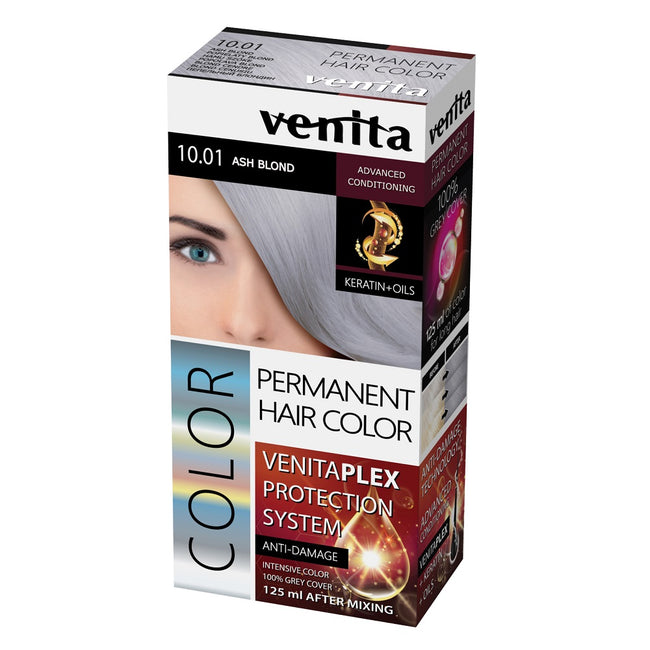 Venita Plex Protection System Permanent Hair Color farba do włosów z systemem ochrony koloru 10.01 Ash Blond