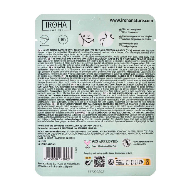 IROHA nature SOS Pimple Patches plastry na wypryski z kwasem salicylowym 18szt.