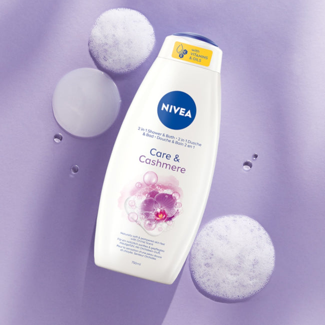 Nivea Care & Cashmere żel pod prysznic i płyn do kąpieli 2w1 750ml