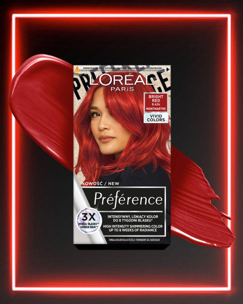 L'Oreal Paris Preference Vivid Colors trwała farba do włosów 8.624 Bright Red