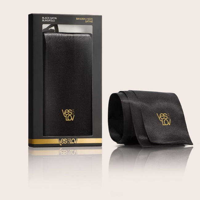 Yes For Lov Black Satin Blindfold satynowa szarfa/opaska na oczy Czarna