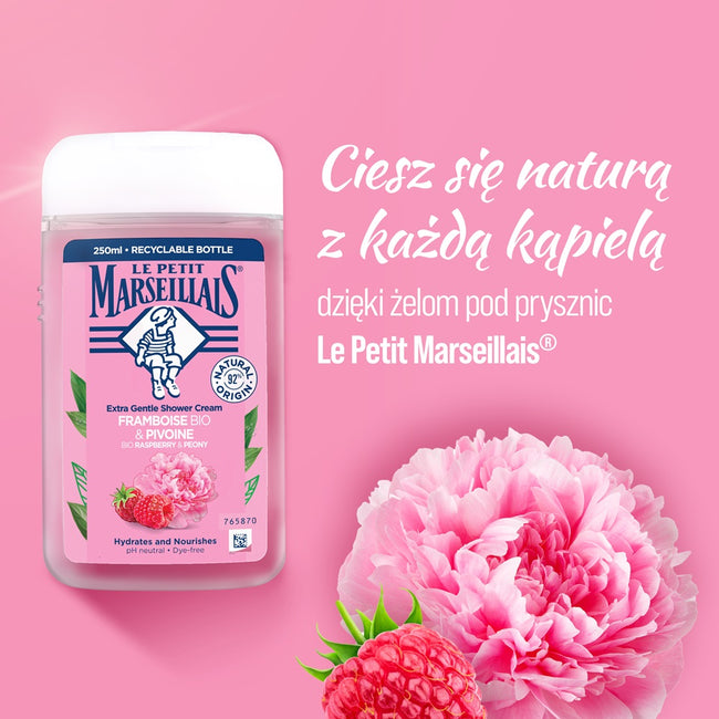 Le Petit Marseillais Kremowy żel pod prysznic Malina & Piwonia 250ml