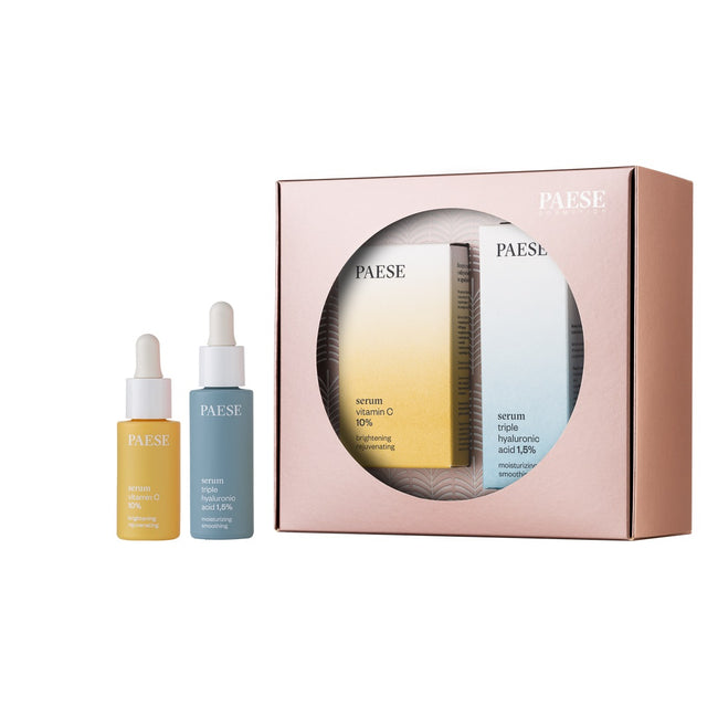 Paese Besties For The Resties zestaw serum z potrójnym kwasem hialuronowym 1.5% 30ml + serum z witaminą C 10% 15ml