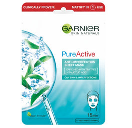 Garnier Czysta Skóra oczyszczająca maska na tkaninie przeciw niedoskonałościom z kwasem salicylowym 23g