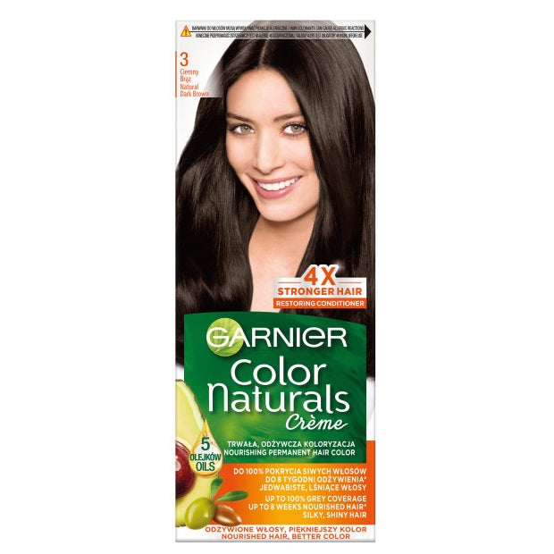 Garnier Color Naturals Creme krem koloryzujący do włosów 3 Ciemny Brąz