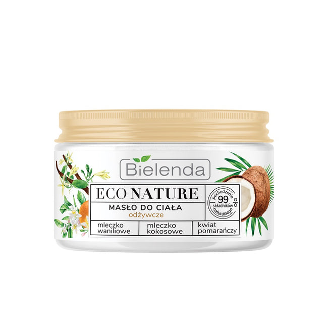 Bielenda Eco Nature masło do ciała odżywcze Mleczko Waniliowe & Kokosowe & Kwiat Pomarańczy 250ml