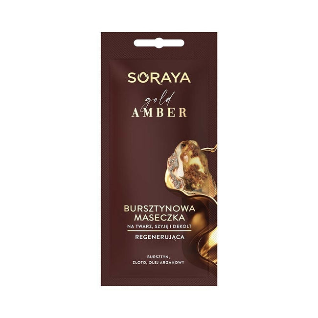 Soraya Gold Amber bursztynowa maseczka regenerująca na twarz szyję i dekolt 8ml
