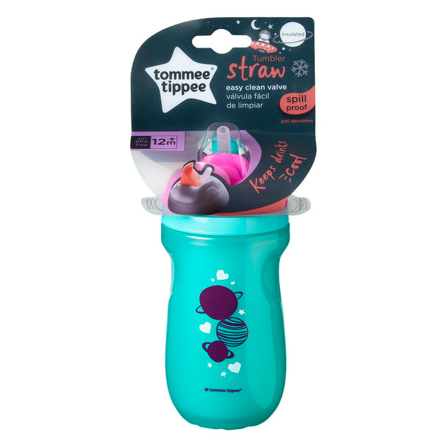 Tommee Tippee Straw Cup bidon ze słomką niekapek 12m+ Girl 260ml