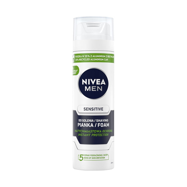 Nivea Men Sensitive Collection zestaw łagodząca pianka do golenia 200ml + łagodzący balsam po goleniu 100ml + żel pod prysznic 3w1 250ml