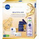 Nivea Beautiful Age zestaw przeciwzmarszczkowy krem rewitalizujący 55+ na dzień 50ml + przeciwzmarszczkowy krem rewitalizujący na noc 55+ 50ml + płyn micelarny do cery wrażliwej i nadwrażliwej 200ml