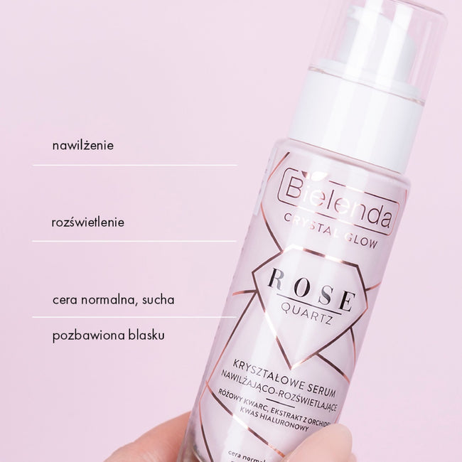 Bielenda Crystal Glow Rose Quartz kryształowe serum nawilżająco-rozświetlające 30ml