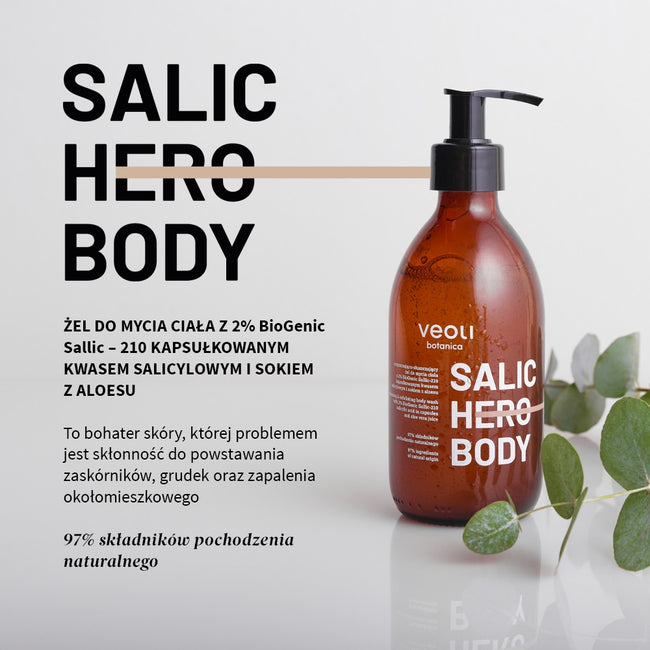 Veoli Botanica Salic Hero Body oczyszczająco-złuszczający żel do mycia ciała 280ml