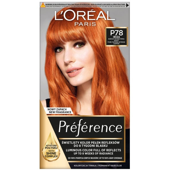 L'Oreal Paris Preference farba do włosów P78 Ibiza Bardzo Intensywna Miedź