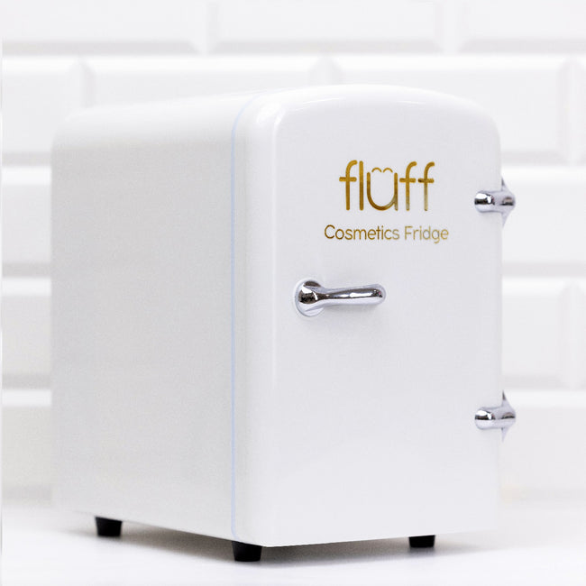 Fluff Cosmetics Fridge lodówka kosmetyczna ze złotym logo Biała