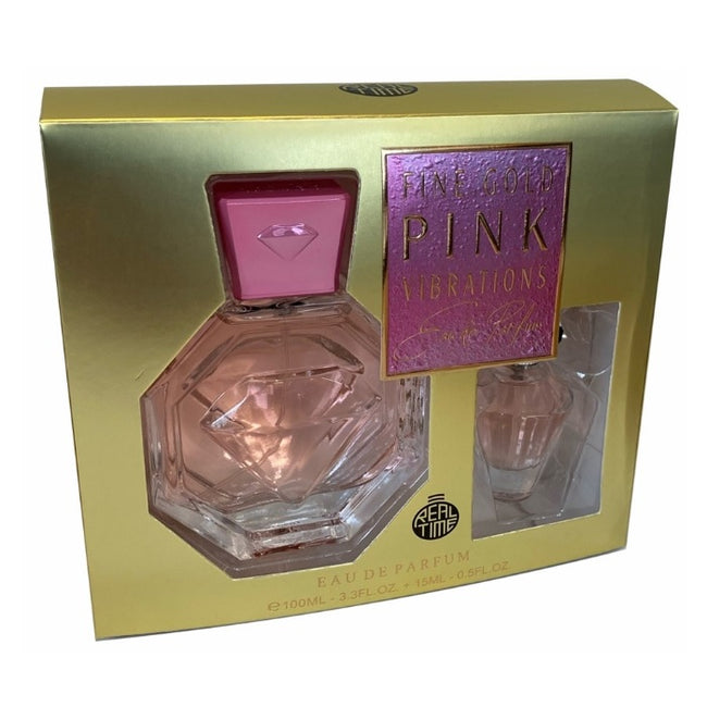 Real Time Fine Gold Pink Vibrations zestaw woda perfumowana spray 100ml + woda perfumowana spray 15ml