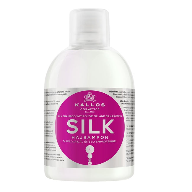 Kallos KJMN Silk Shampoo szampon do włosów z oliwą z oliwek i proteinami jedwabiu 1000ml