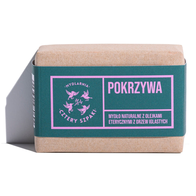 Mydlarnia Cztery Szpaki Naturalne mydło w kostce z olejkami eterycznymi z drzew iglastych Pokrzywa 110g