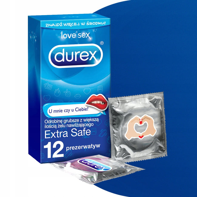 Durex Durex prezerwatywy Extra Safe Emoji 12 szt grubsze nawilżane