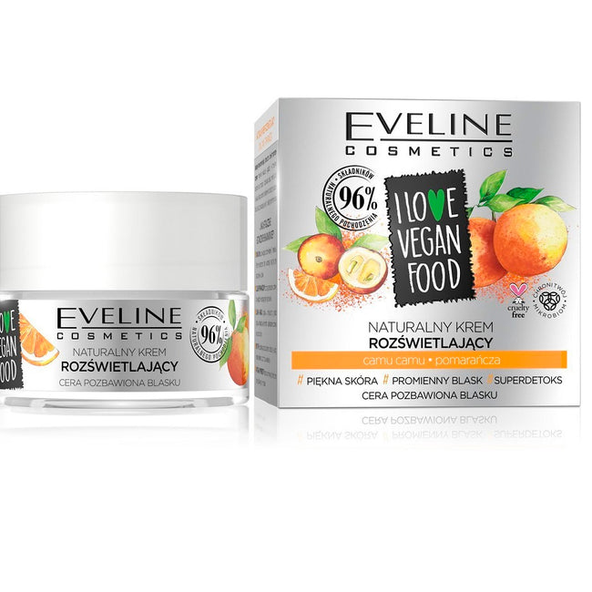 Eveline Cosmetics I Love Vegan Food naturalny krem rozświetlający Camu Camu + Pomarańcza 50ml