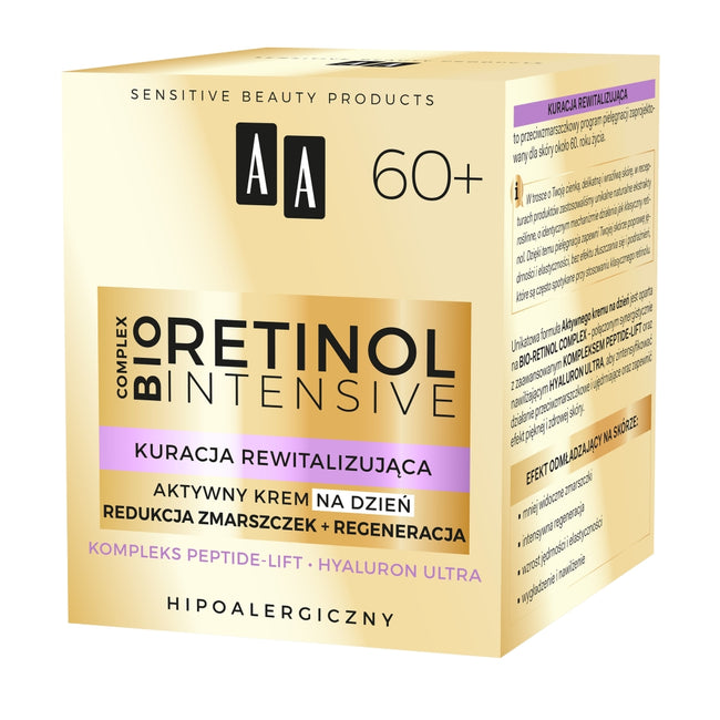 AA Retinol Intensive 60+ aktywny krem na dzień redukcja zmarszczek+regeneracja 50ml