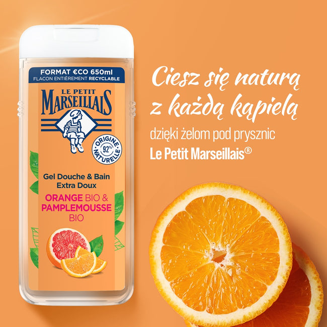 Le Petit Marseillais Żel pod prysznic i do kąpieli Grejpfrut Bio i Pomarańcza Bio 650ml