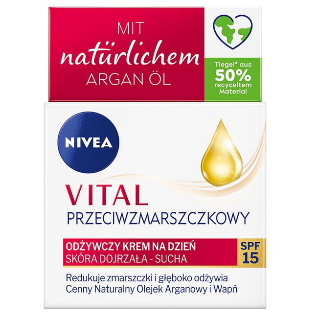 Nivea Vital Przeciwzmarszczkowy odżywczy krem na dzień SPF15 50ml