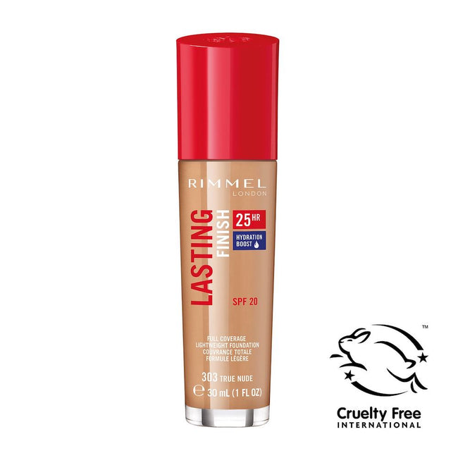 Rimmel Lasting Finish 25HR With Comfort Serum SPF20 długotrwały podkład z serum nawilżającym 303 True Nude 30ml